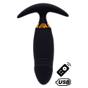 PEACH, Plug Vibrant noir long USB avec télécommande, dans un silicone médical doux et lisse - B72BLK