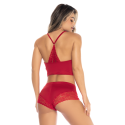 Pyjama 2 pièces rouge top et short - MAL7533RED