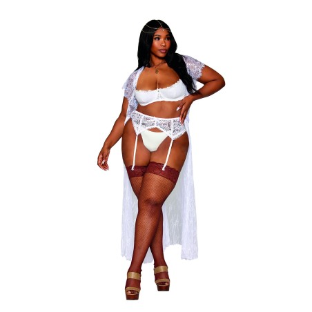 Soutien-gorge grande taille Demi-seins en dentelle blanche