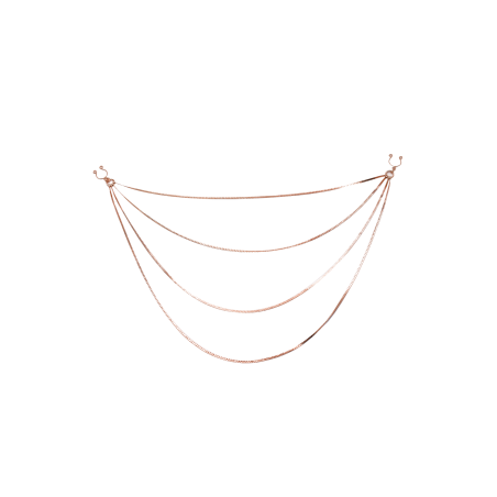 bijou pinces tétons avec 4 chainettes doré rose - SO-0188