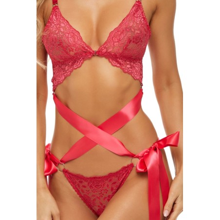 Ensemble 2 pièces dentelle rouge - REN53041-RED