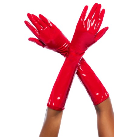 Gants en vinyle rouge - MAL125GLRD